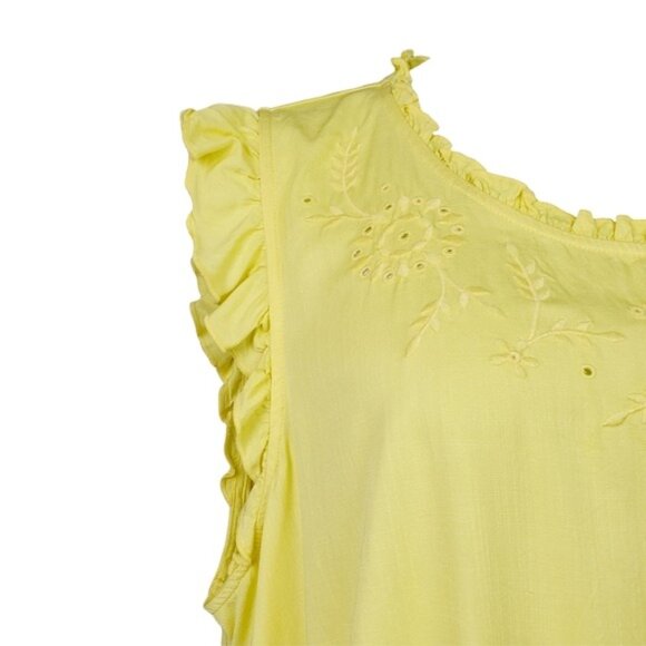 Lane Bryant Womens Sleeveless Yellow Floral Embroidered Top Size 22 NWT - Picture 2 of 5